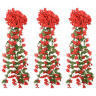 Romantische Kerstslingers met Kunstbloemen voor een Sprookjessfeer - Rood - Kransen en slingers