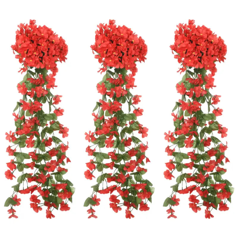 Romantische Kerstslingers met Kunstbloemen voor een Sprookjessfeer - Rood - Kransen en slingers