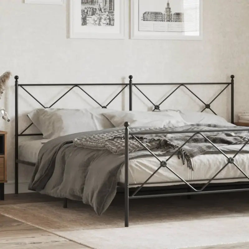 Ronde buizen hoofdbord met trendy ontwerp voor een complete slaapkamerlook - Zwart / 193 cm / 1 - Hoofdborden