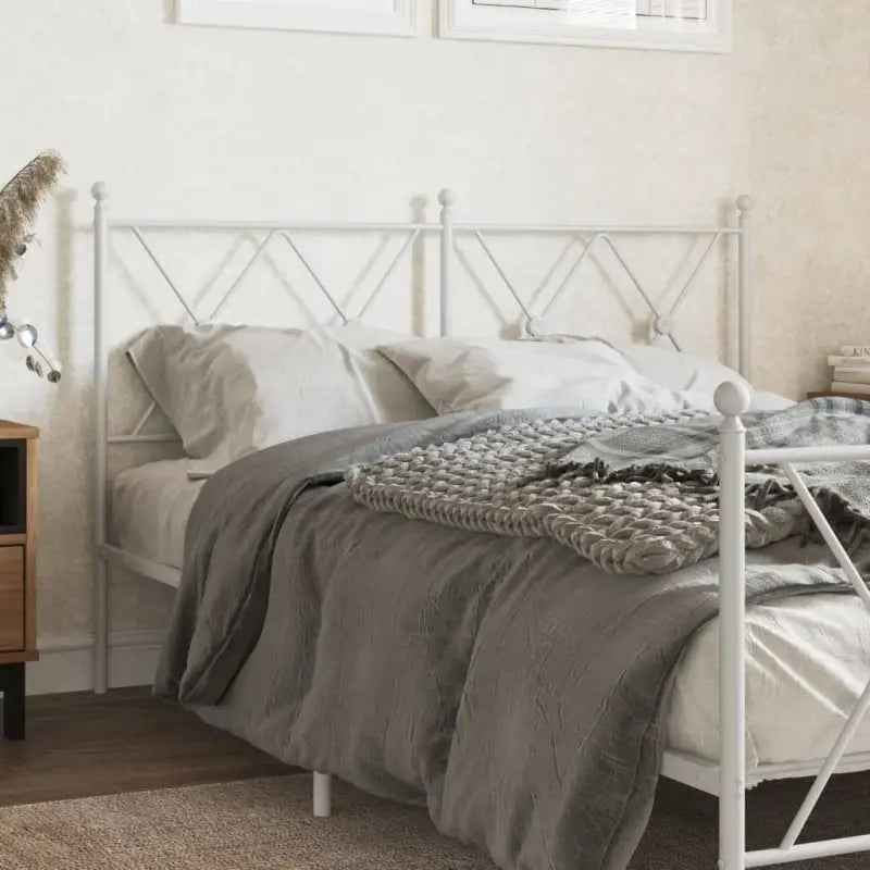 Ronde buizen hoofdbord met trendy ontwerp voor een complete slaapkamerlook - Wit / 140 cm / 1 - Hoofdborden
