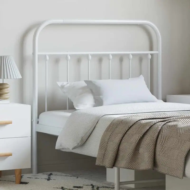 Ronde buizen hoofdbord met trendy ontwerp voor een complete uitstraling - Wit / 100 cm / 1 - Hoofdborden en voetborden
