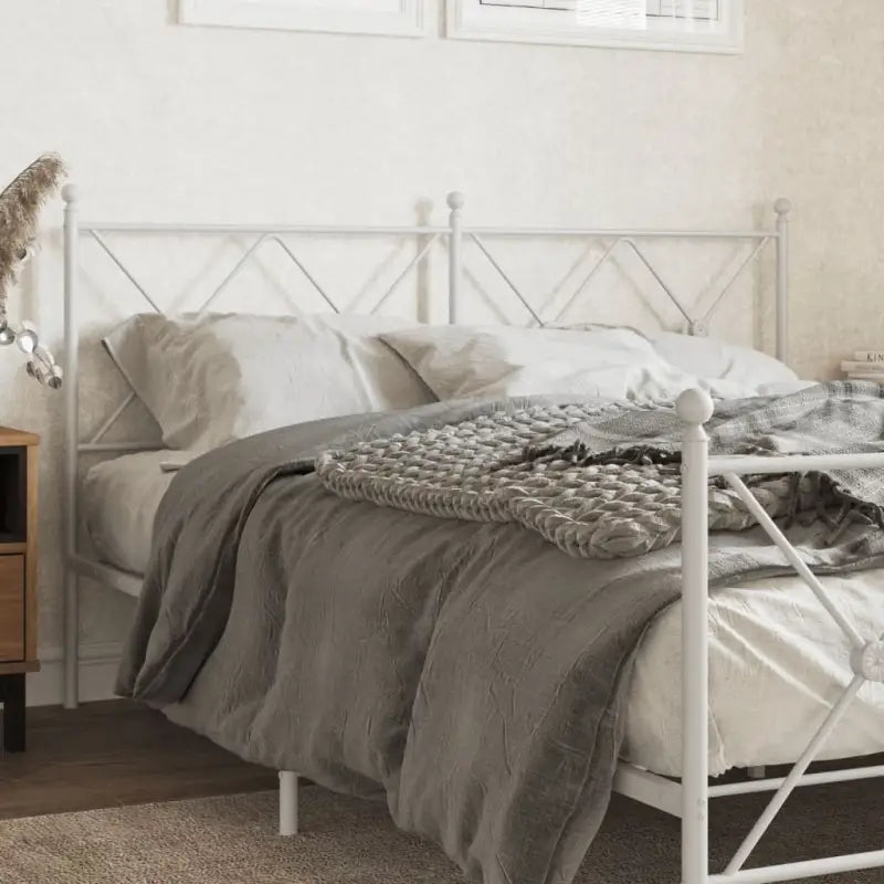 Ronde buizen hoofdbord met trendy ontwerp voor een complete slaapkamerlook - Wit / 150 cm / 1 - Hoofdborden