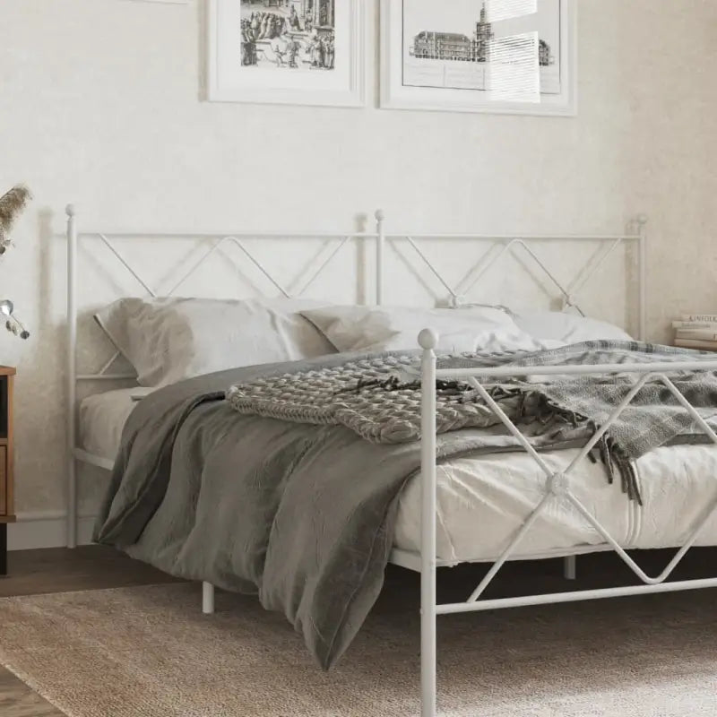 Ronde buizen hoofdbord met trendy ontwerp voor een complete slaapkamerlook - Wit / 180 cm / 1 - Hoofdborden