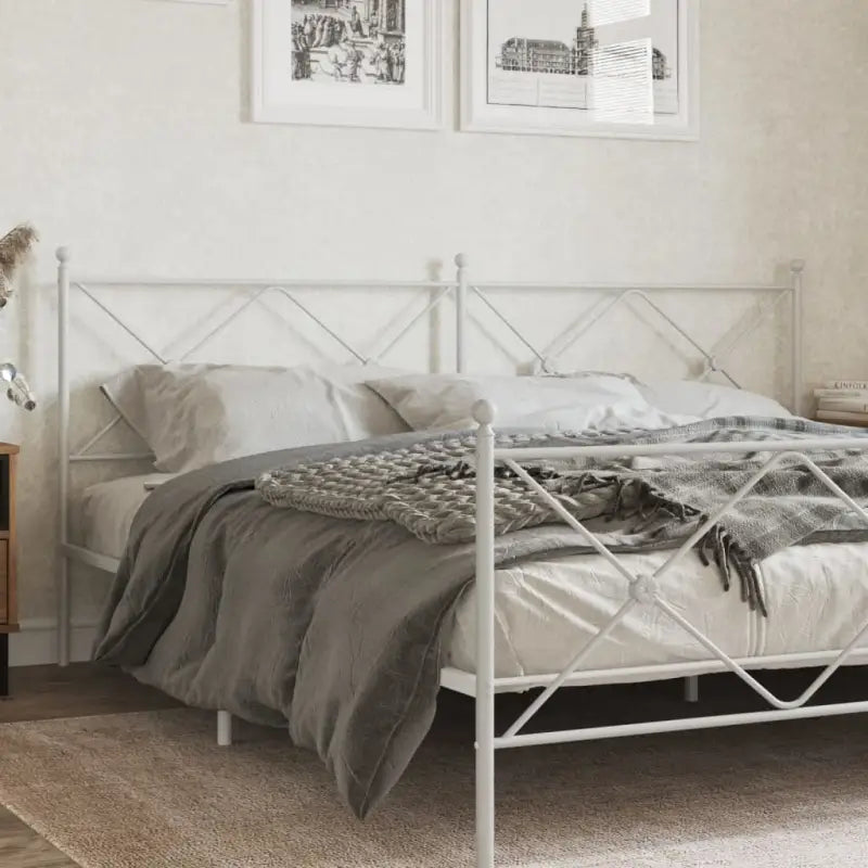 Ronde buizen hoofdbord met trendy ontwerp voor een complete slaapkamerlook - Wit / 193 cm / 1 - Hoofdborden