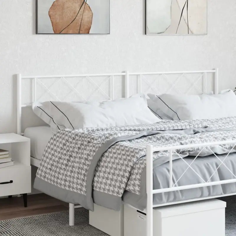 Ronde buizen hoofdbord met trendy ontwerp voor elke slaapkamer - Wit / 200 cm / 1 - Hoofdborden en voetborden