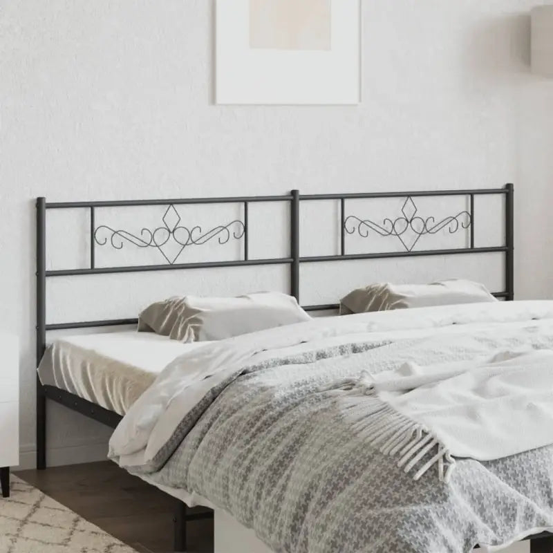 Ronde buizen hoofdbord met trendy ontwerp voor elke slaapkamer - Zwart / 200 cm / 1 - Hoofdborden en voetborden