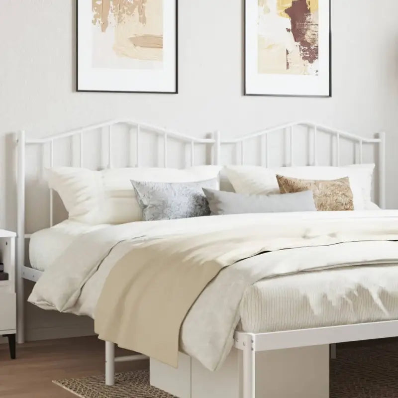 Ronde buizen hoofdbord van gepoedercoat staal voor elke slaapkamer - Wit / 200 cm / 1 - Hoofdborden en voetborden