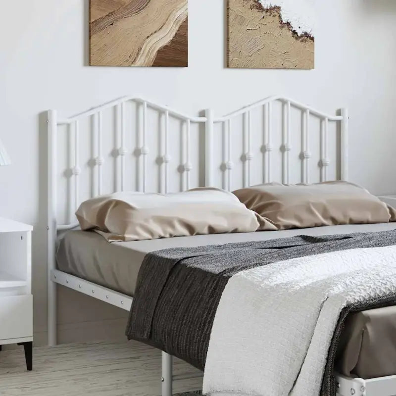 Ronde buizen hoofdbord van gepoedercoat staal voor elke slaapkamer - Wit / 135 cm / 1 - Hoofdborden en voetborden