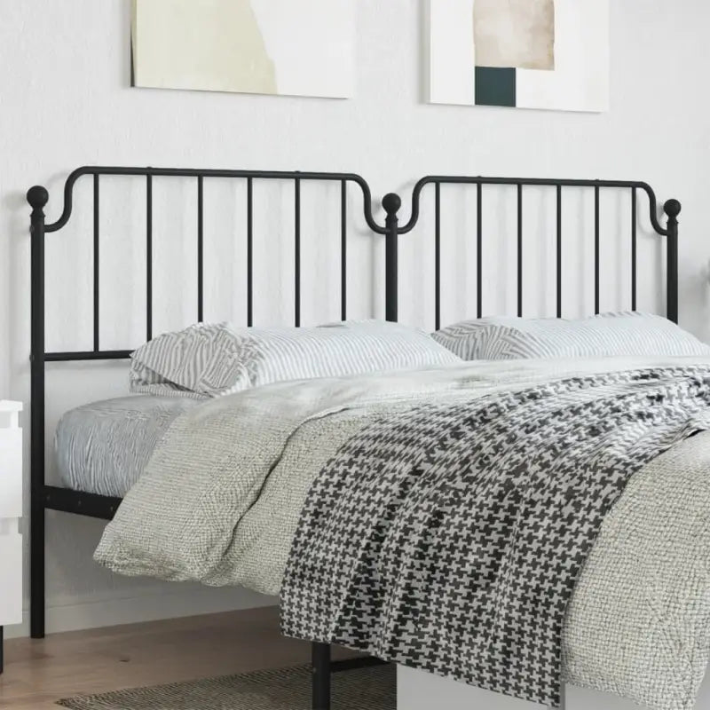 Ronde buizen hoofdbord voor een trendy en duurzame slaapkamer Look - Zwart / 200 cm / 1 - Hoofdborden en voetborden