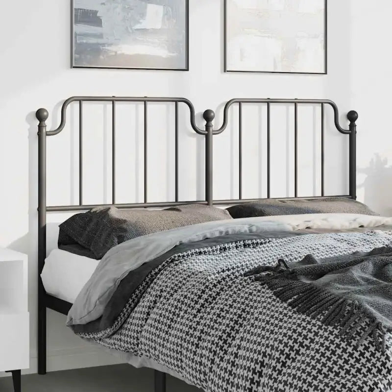 Ronde buizen hoofdbord voor een trendy en duurzame slaapkamer Look - Zwart / 135 cm / 1 - Hoofdborden en voetborden