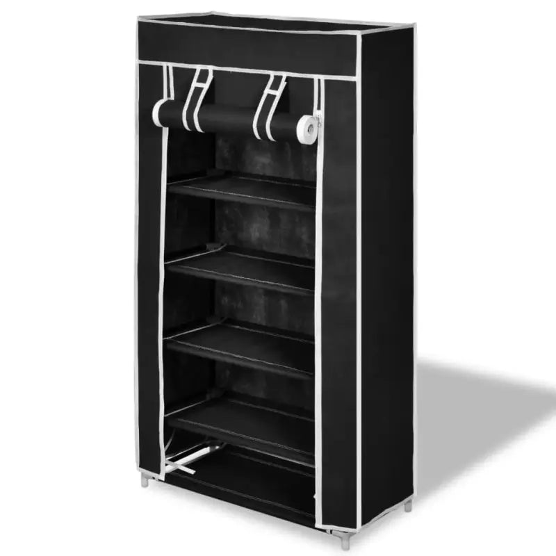 Ruimtebesparend schoenenrek met vijf planken voor je collectie - Zwart / 58 x 28 x 106 cm / 1 - Schoenenrekken