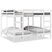Ruimtebesparende oplossing voor meerdere kinderen met massief grenenhout - Bedden & bedframes