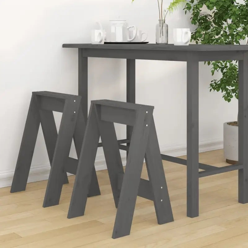 Rustieke krukken van massief grenenhout voor je interieur - Grijs / 40 x 40 x 60 cm / 2 - Klapstoelen & krukken