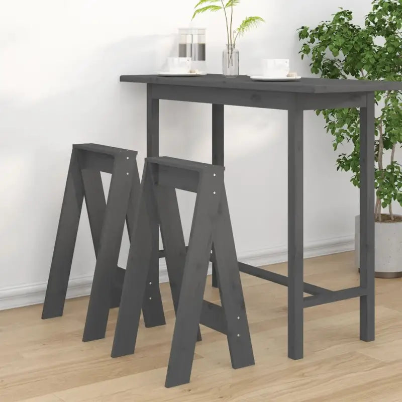 Rustieke krukken van massief grenenhout voor je interieur - Grijs / 40 x 40 x 75 cm / 2 - Klapstoelen & krukken