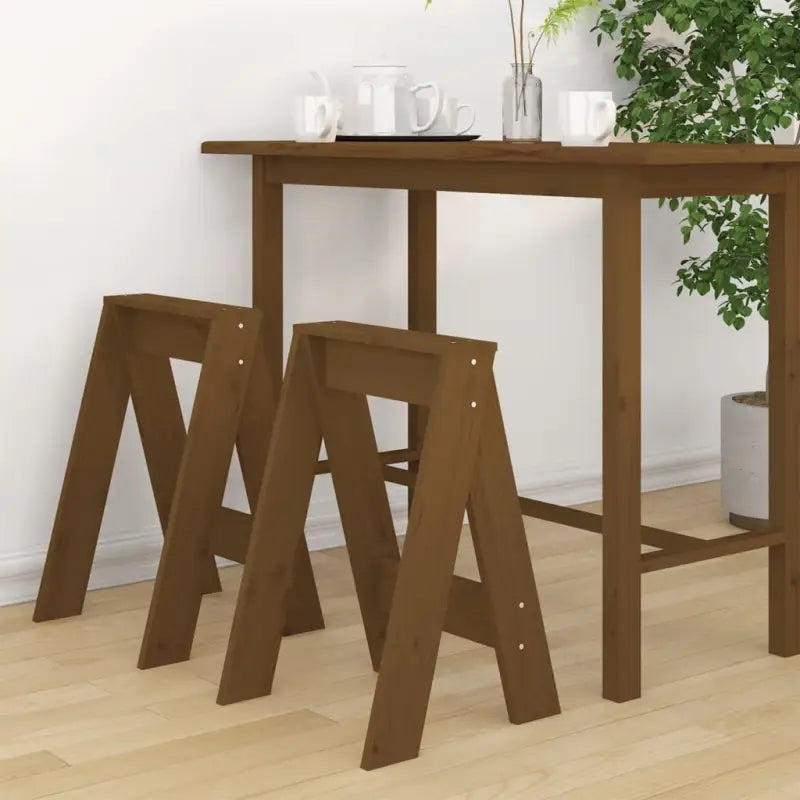 Rustieke krukken van massief grenenhout voor je interieur - Honingbruin / 40 x 40 x 60 cm / 2 - Klapstoelen & krukken