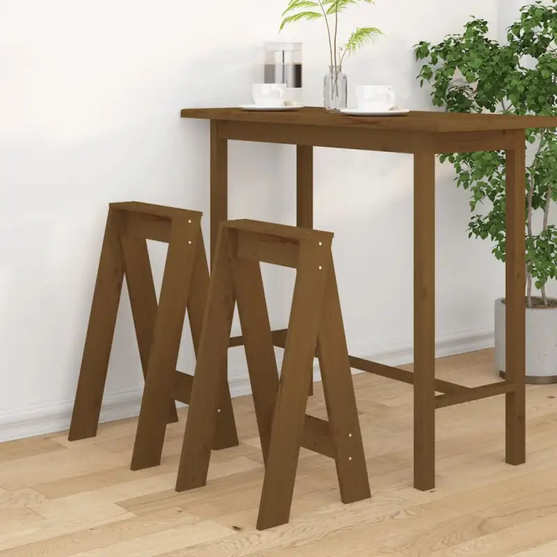 Rustieke krukken van massief grenenhout voor je interieur - Honingbruin / 40 x 40 x 75 cm / 2 - Klapstoelen & krukken