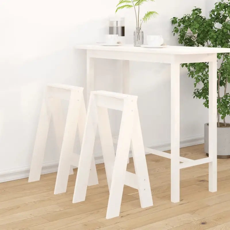 Rustieke krukken van massief grenenhout voor je interieur - Wit / 40 x 40 x 75 cm / 2 - Klapstoelen & krukken