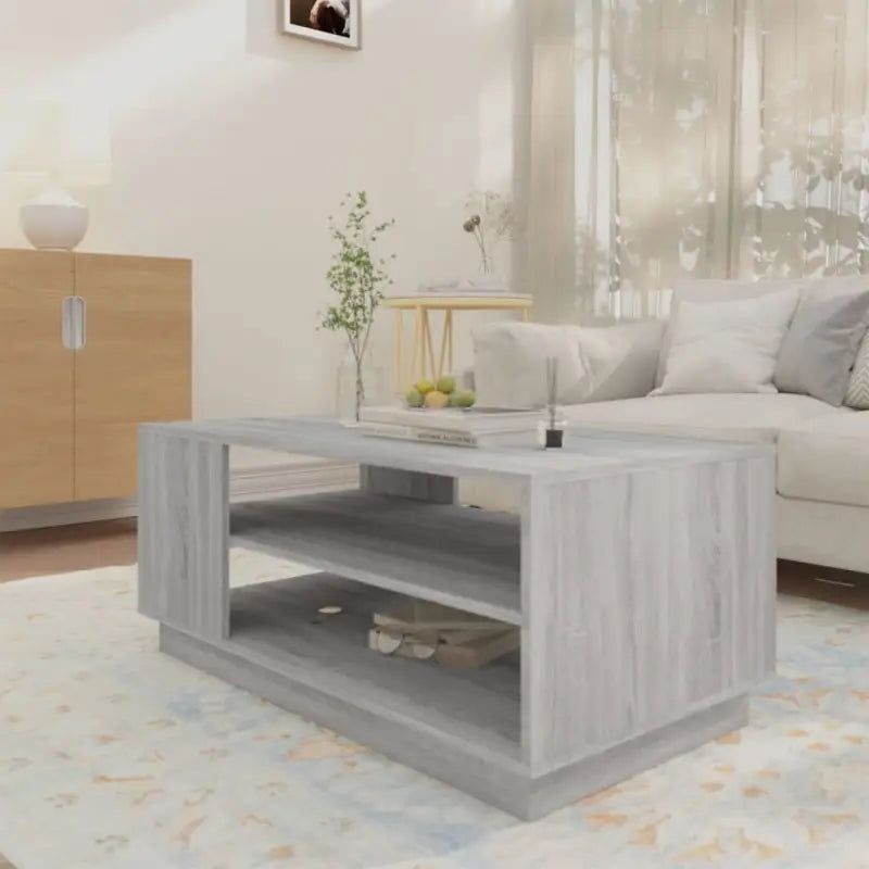 Salontafel in grijs sonoma bewerkt hout met modern ontwerp - Salontafels