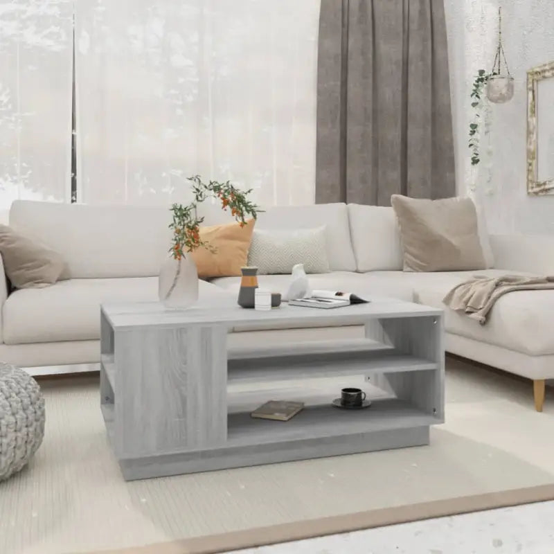 Salontafel in grijs sonoma bewerkt hout met modern ontwerp - Salontafels