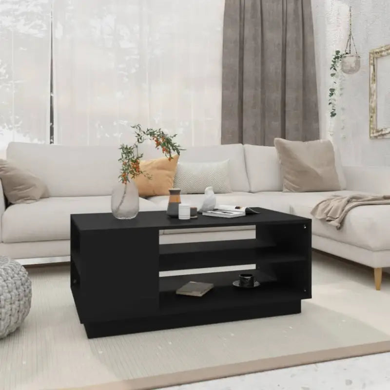 Salontafel in grijs sonoma bewerkt hout met modern ontwerp - Zwart / 102 x 55 x 43 cm / 1 - Salontafels