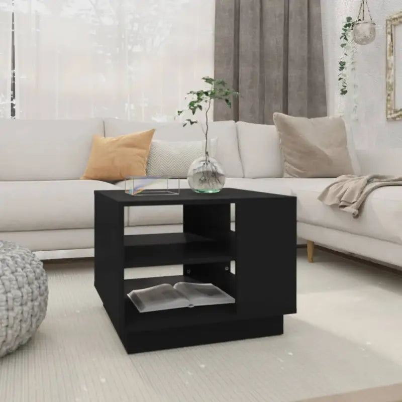 Salontafel in grijs sonoma bewerkt hout met modern ontwerp - Zwart / 55 x 55 x 43 cm / 1 - Salontafels