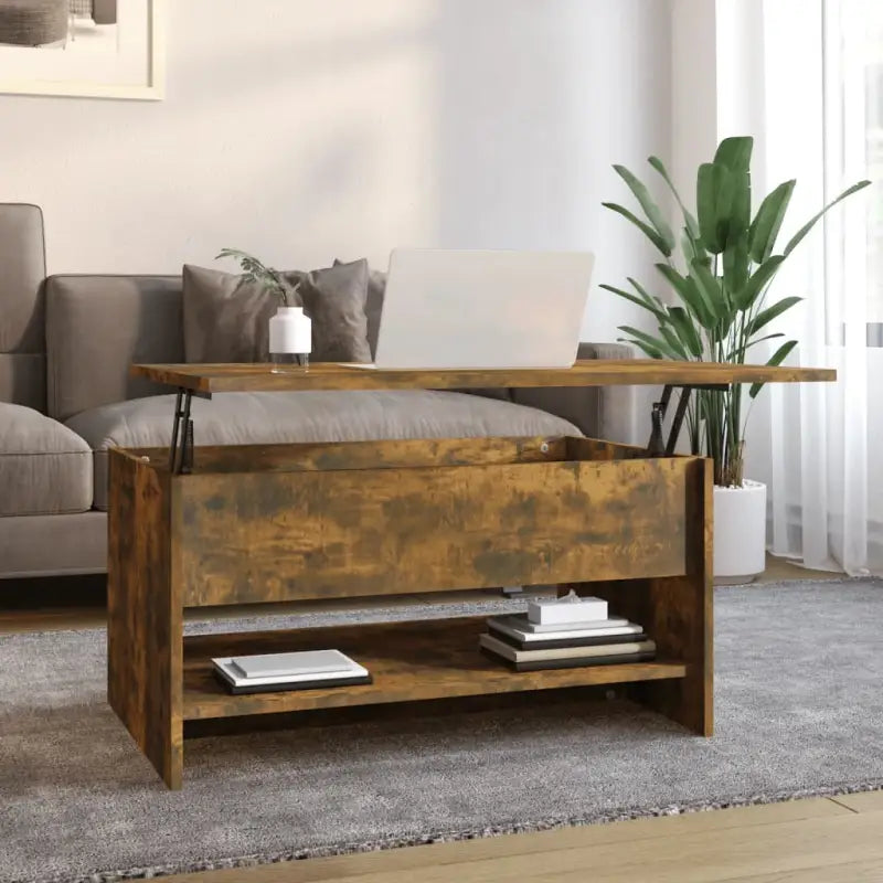 Salontafel in grijs sonoma bewerkt hout voor een verfijnde uitstraling - Gerookt eiken / 80 x 50 x 41.5 cm / 1