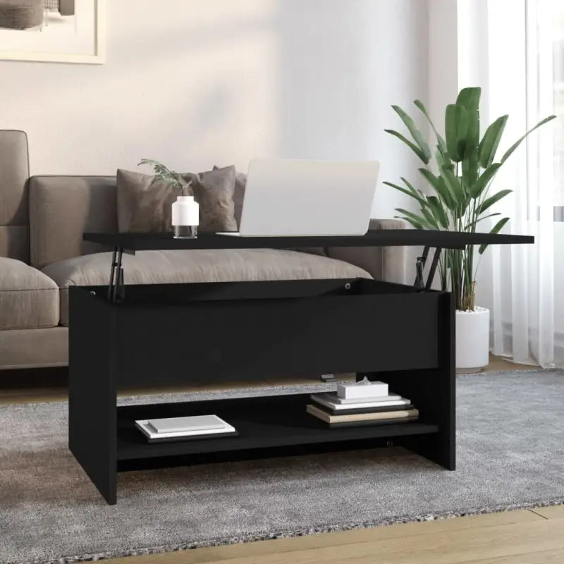 Salontafel in grijs sonoma bewerkt hout voor een verfijnde uitstraling - Zwart / 80 x 50 x 41.5 cm / 1 - Salontafels