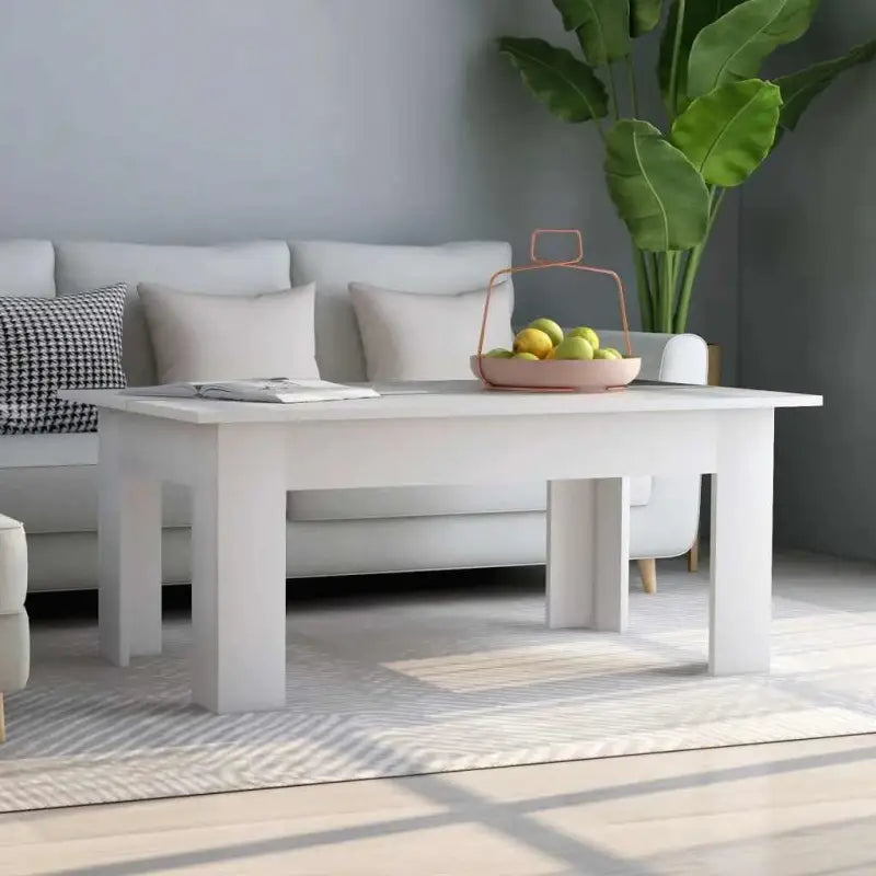 Salontafel in grijs sonoma met bewerkt hout voor een moderne uitstraling - Wit / 100 x 60 x 42 cm / 1 - Salontafels