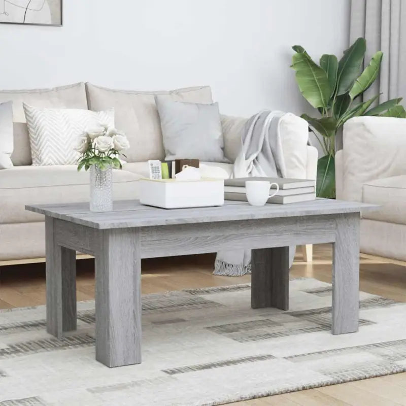 Salontafel in grijs sonoma met bewerkt hout voor een moderne uitstraling - Salontafels