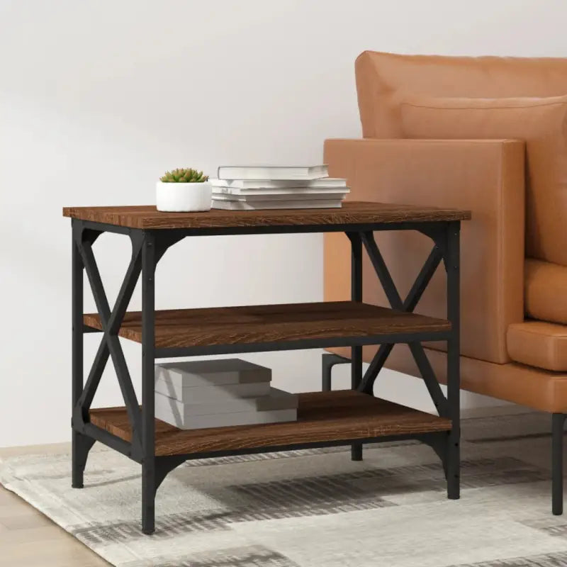 Salontafel in Grijs Sonoma met bewerkt hout voor industriële stijl - bruin eikenkleur / 1 - Salontafels