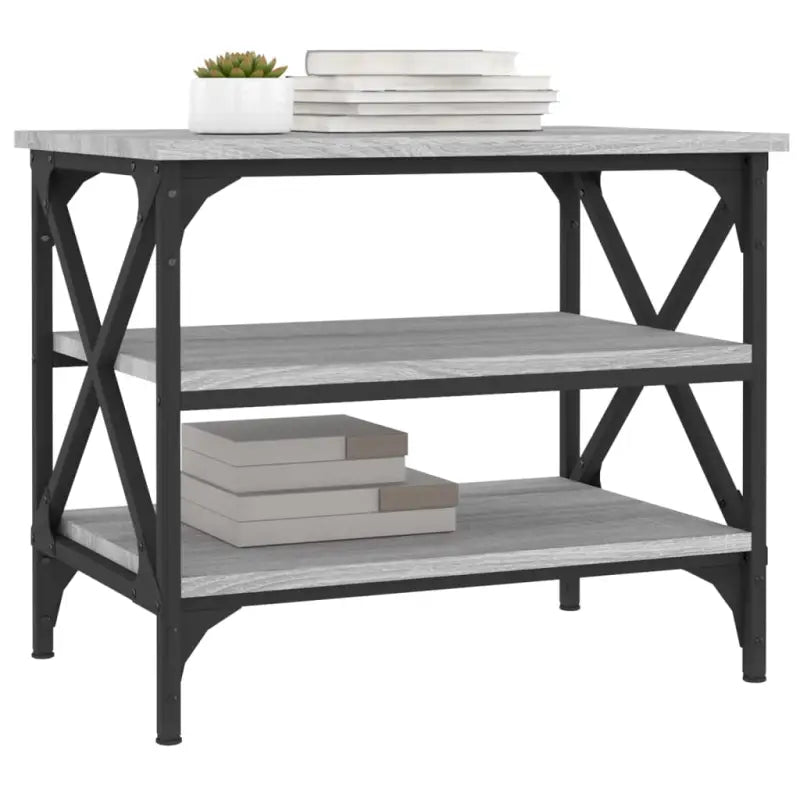 Salontafel in Grijs Sonoma met bewerkt hout voor industriële stijl - Salontafels