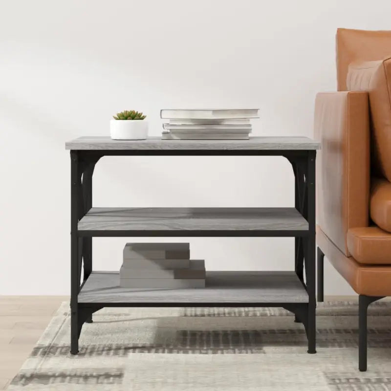 Salontafel in Grijs Sonoma met bewerkt hout voor industriële stijl - Salontafels