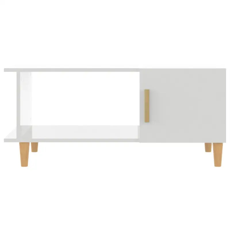 Salontafel in hoogglans wit met bewerkt hout voor een elegante woonkamer - Salontafels