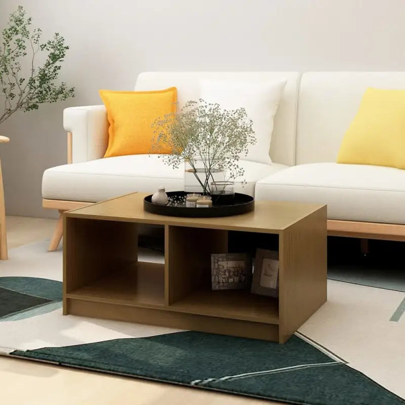Salontafel in modern design van massief grenenhout - Honingbruin / 1 - Salontafels