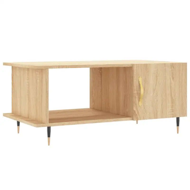 Salontafel met bewerkt hout en ijzeren poten voor een elegante woonkamer - Salontafels