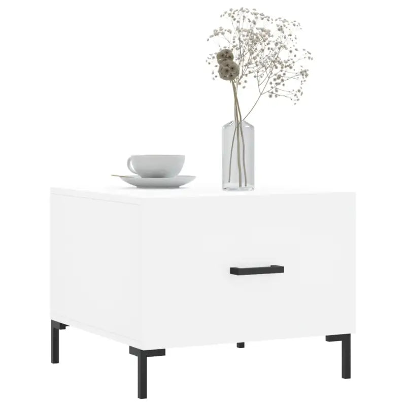 Salontafel met bewerkt hout en ijzeren poten voor elegante woonruimte - Salontafels