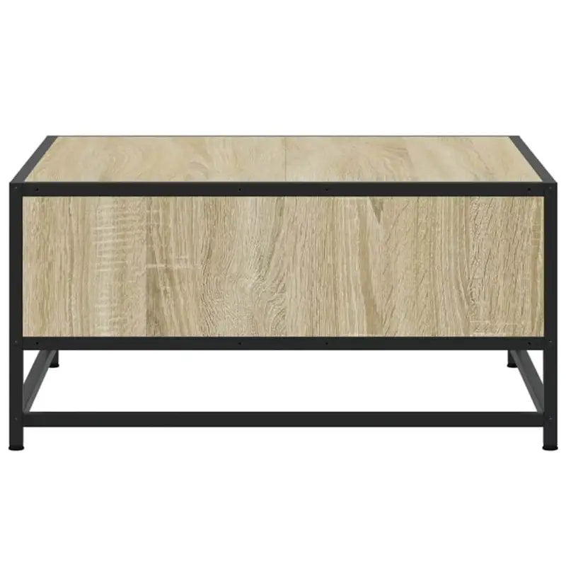 Salontafel met bewerkt hout en metalen frame in industriële stijl - Salontafels