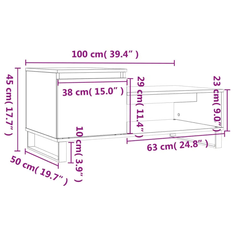 Salontafel met bewerkt hout en metalen poten voor een elegante woonkamer - Salontafels