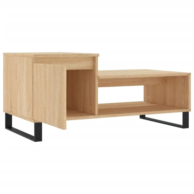 Salontafel met bewerkt hout en metalen poten voor een elegante woonkamer - Salontafels