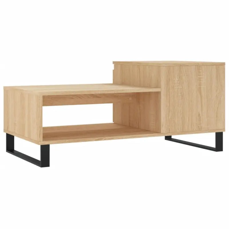 Salontafel met bewerkt hout en metalen poten voor een elegante woonkamer - Salontafels