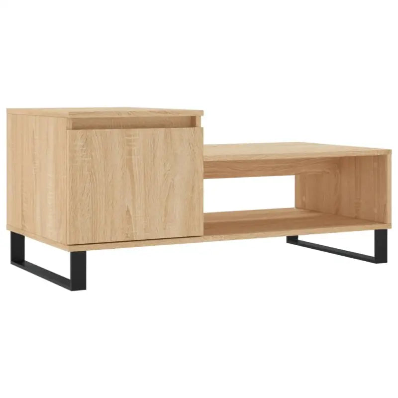 Salontafel met bewerkt hout en metalen poten voor een elegante woonkamer - Salontafels