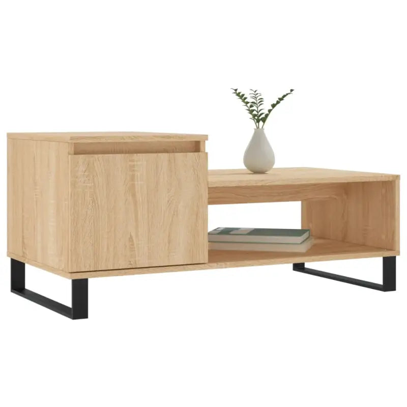 Salontafel met bewerkt hout en metalen poten voor een elegante woonkamer - Salontafels