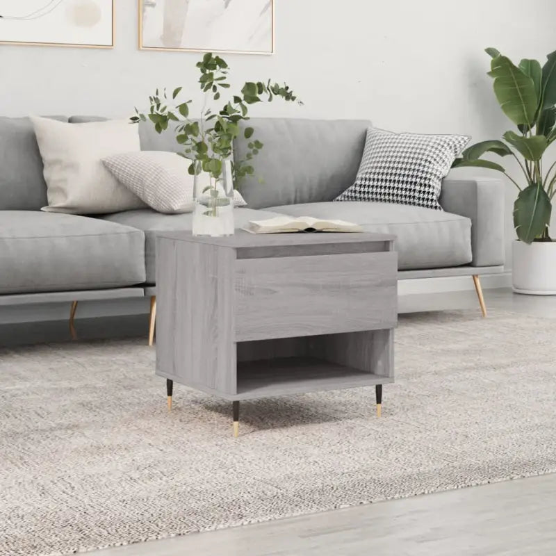 Salontafel met bewerkt hout en metalen poten voor stijlvolle woonruimte - Grijs sonoma / 1 - Salontafels