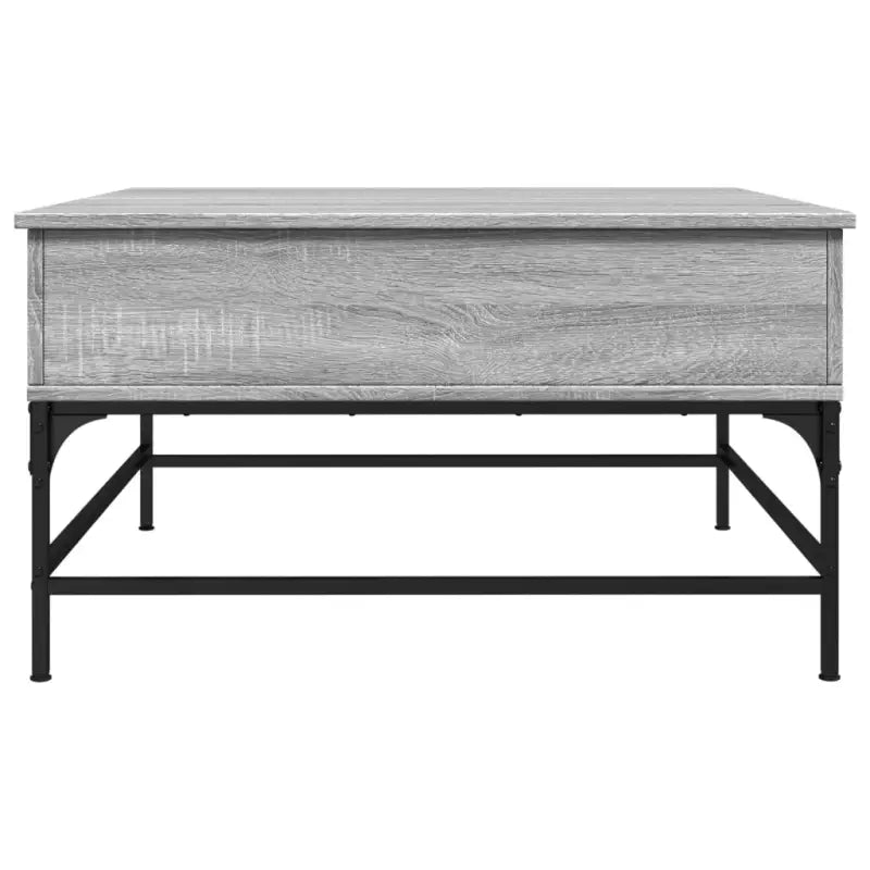 Salontafel met bewerkt hout en verstelbare poten in grijs sonoma - Salontafels