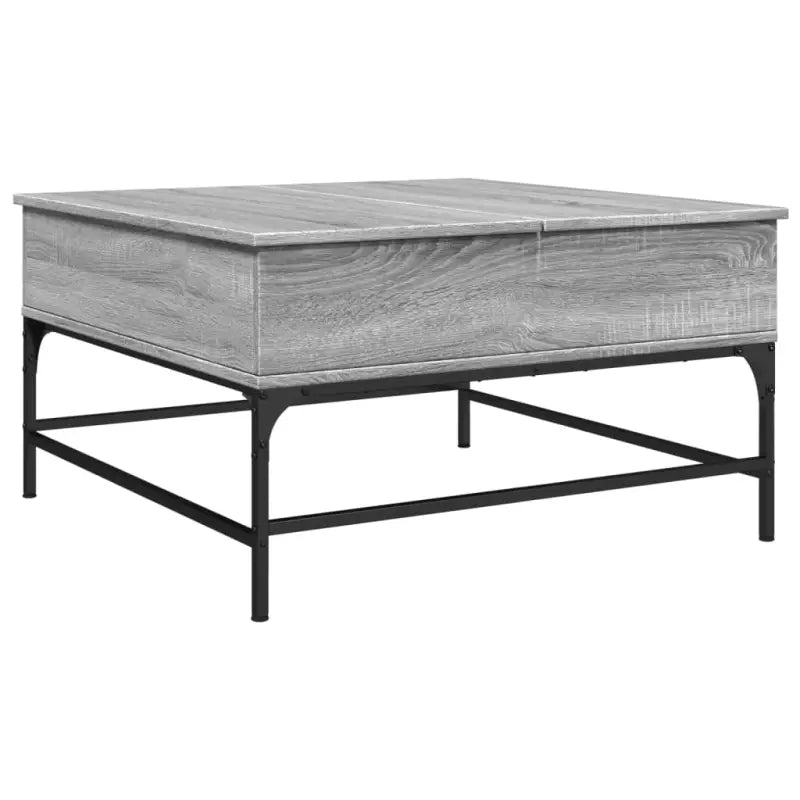 Salontafel met bewerkt hout en verstelbare poten in grijs sonoma - Salontafels