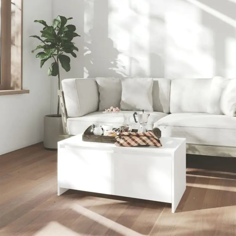 Salontafel met bewerkt hout met modern en tijdloos ontwerp - Wit / 1 - Salontafels