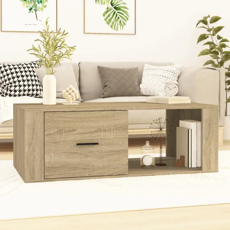 Salontafel met bewerkt hout voor een duurzame en stijlvolle woonkamer - Sonoma eiken / 1 - Salontafels