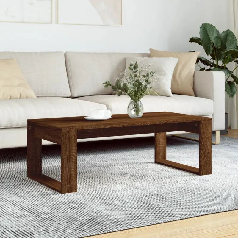 Salontafel met bewerkt hout voor elegante en stabiele woonkameraccessoire - bruin eikenkleur / 1 - Salontafels