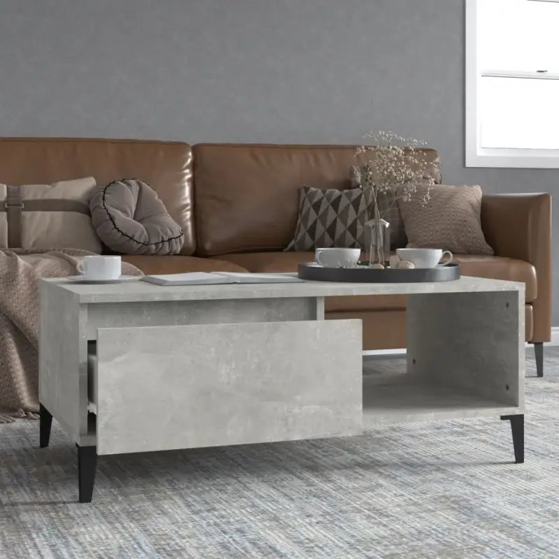 Salontafel met bewerkt hout voor industriële charme en extra opbergruimte - Betongrijs / 1 - Salontafels