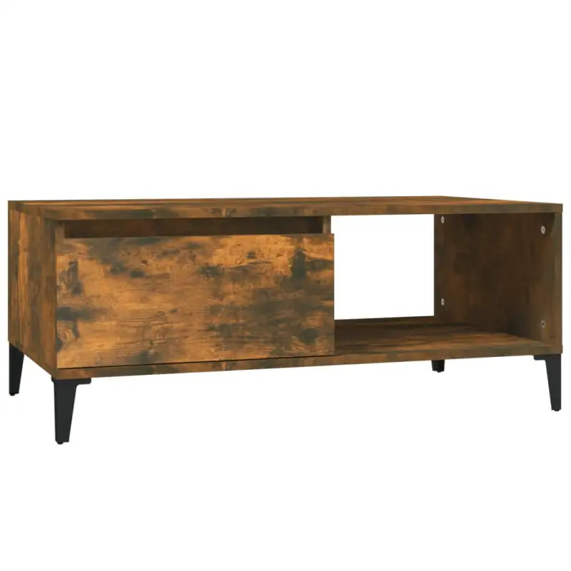 Salontafel met bewerkt hout voor industriële charme en extra opbergruimte - Salontafels